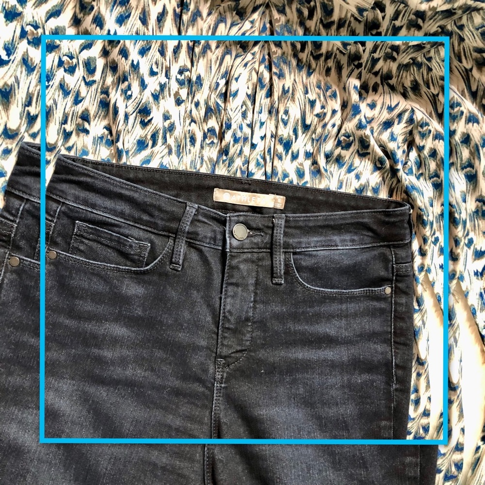 ATHLETA WOMENS SCULPTEX DARK WASH DENIM JEANS 6